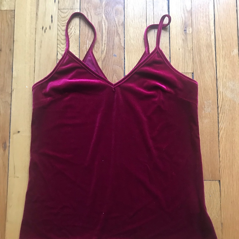 Red velvet cami top